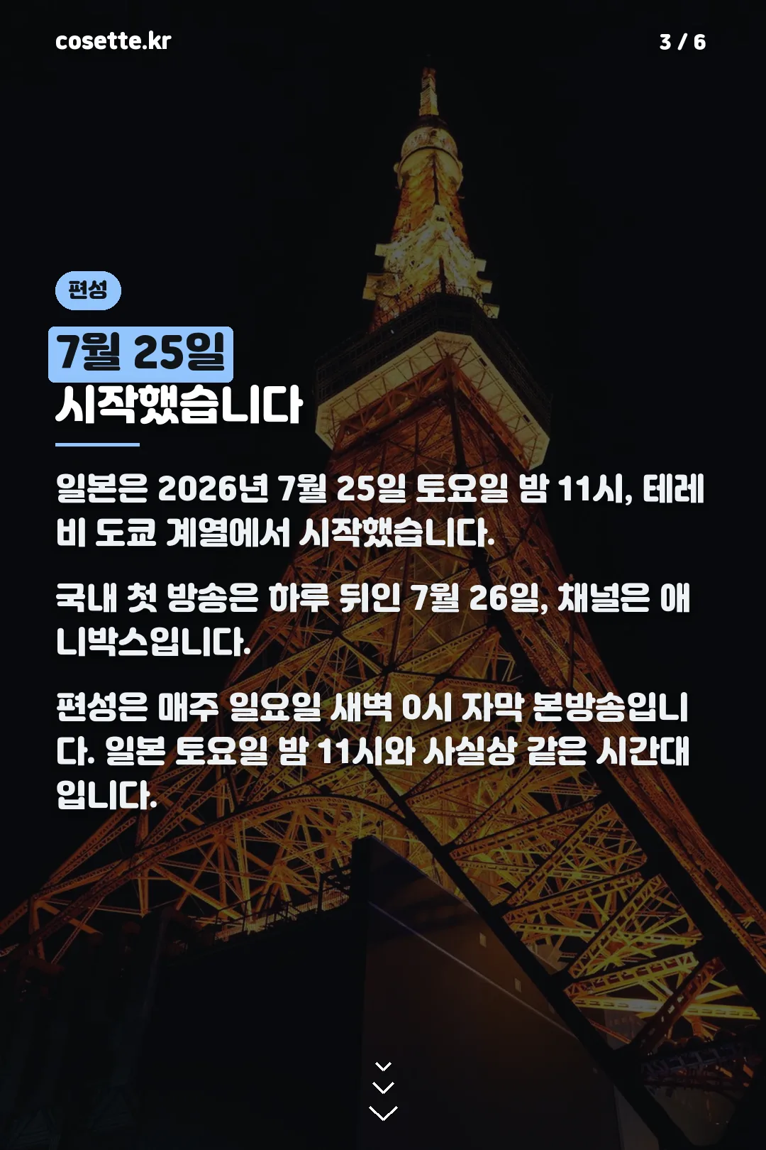 방영 시작일과 편성