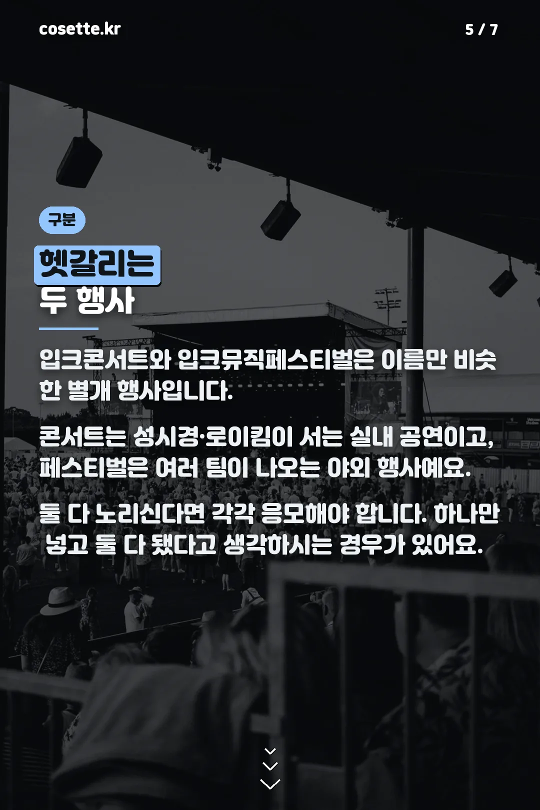 콘서트와 페스티벌 구분