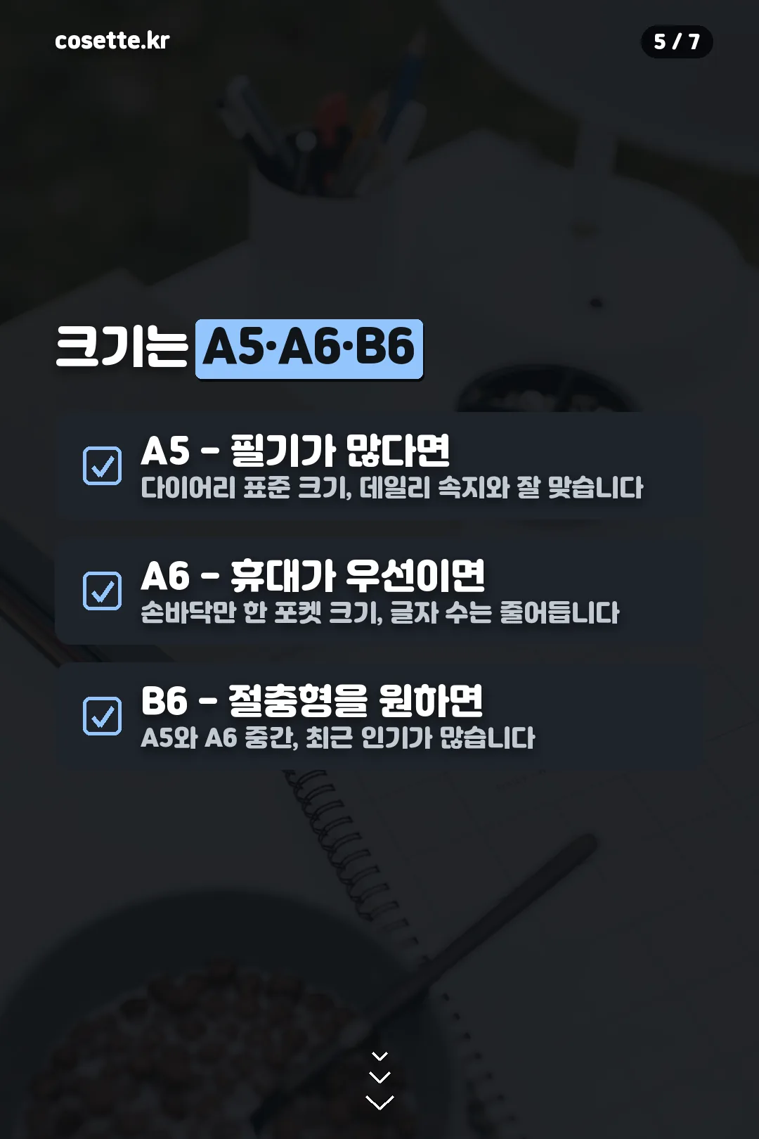 A5·A6·B6 크기 비교