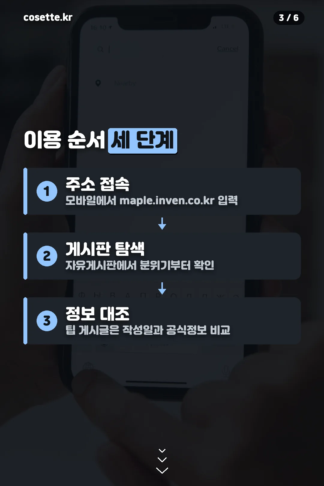 이용 순서 세 단계