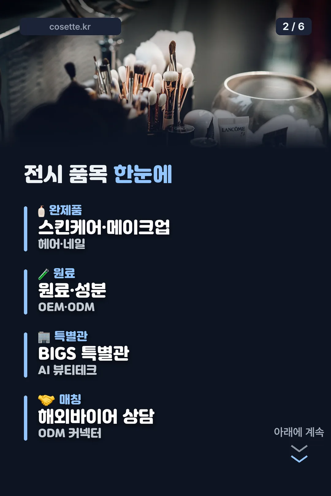 전시 품목 한눈에