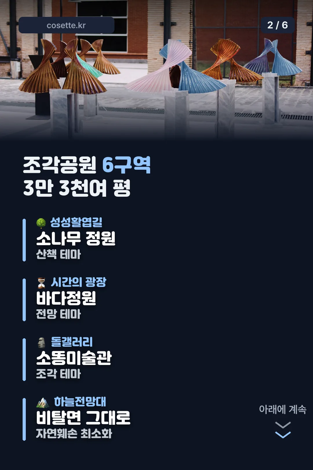 조각공원 6개 구역